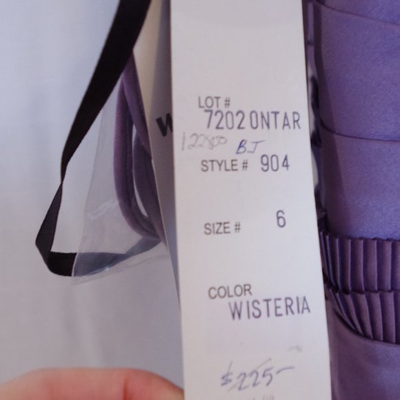 Bari Jay "Wisteria" Satin Strapless Gown NEW- Sz.6 - Picture 4 of 9